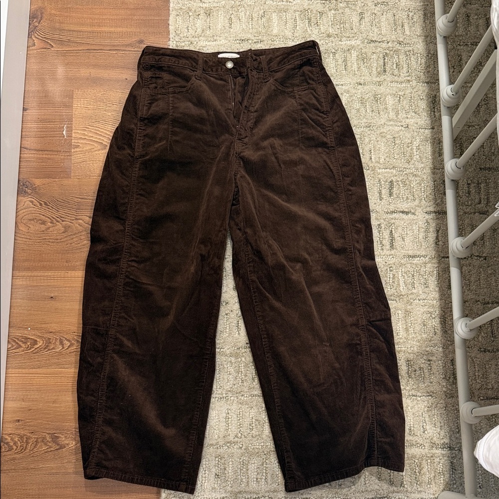 Brown Relaxed Barrel Leg Pant